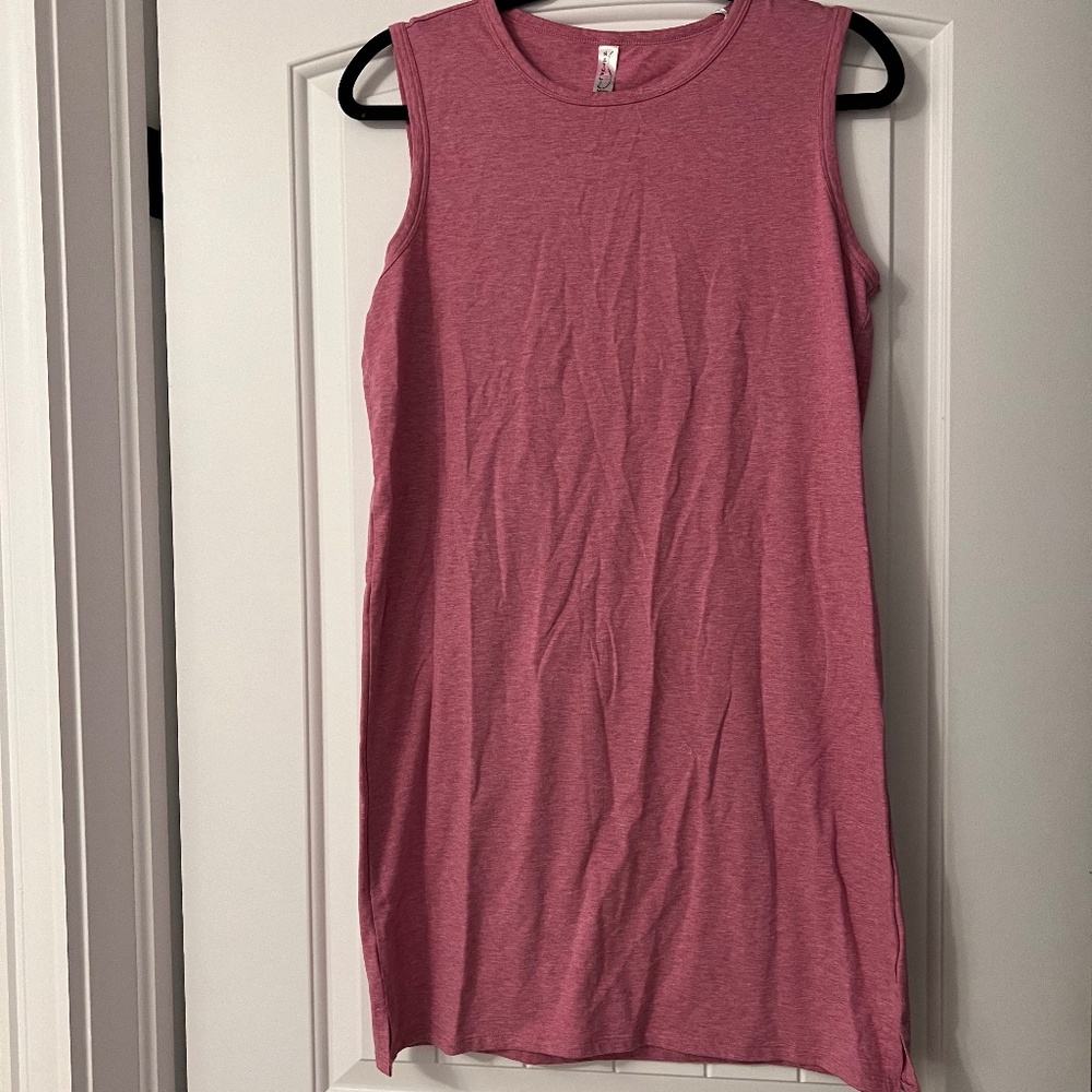 Pink sleeveless t shirt dress